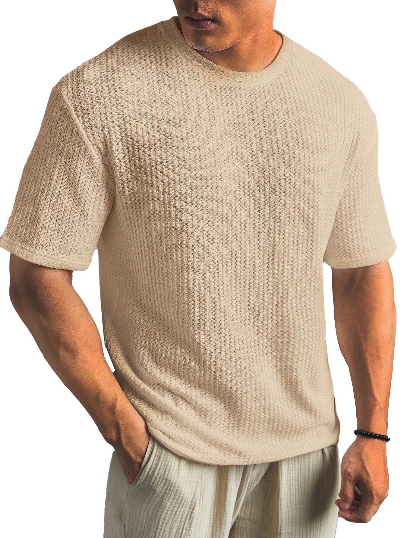 Casual Versatile Solid Color Men's Summer T-shirt